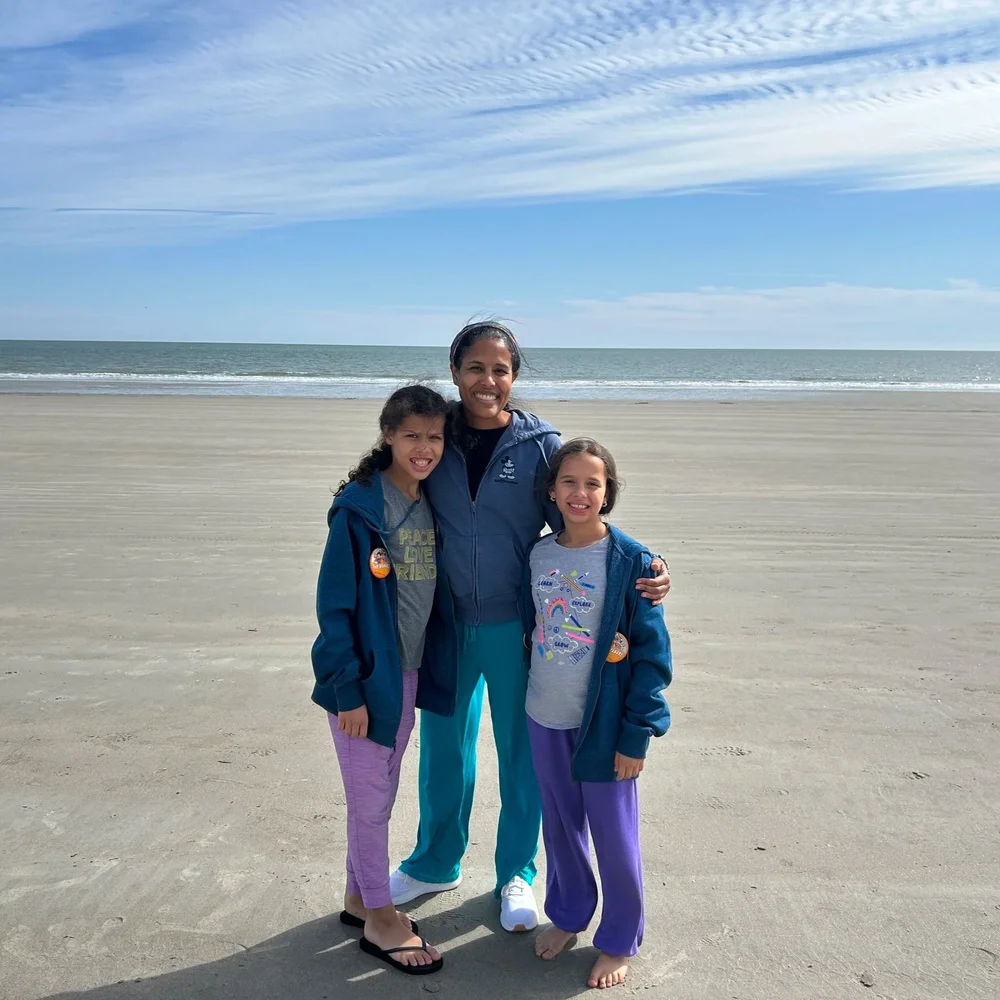 Briana and her family at the beach before starting chemotherapy and radiation